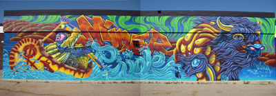 WUFU mural, street art, visual artist Wil Yee