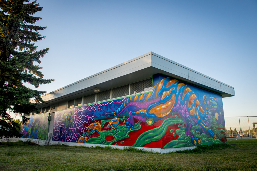 WUFU mural, street art, visual artist Wil Yee